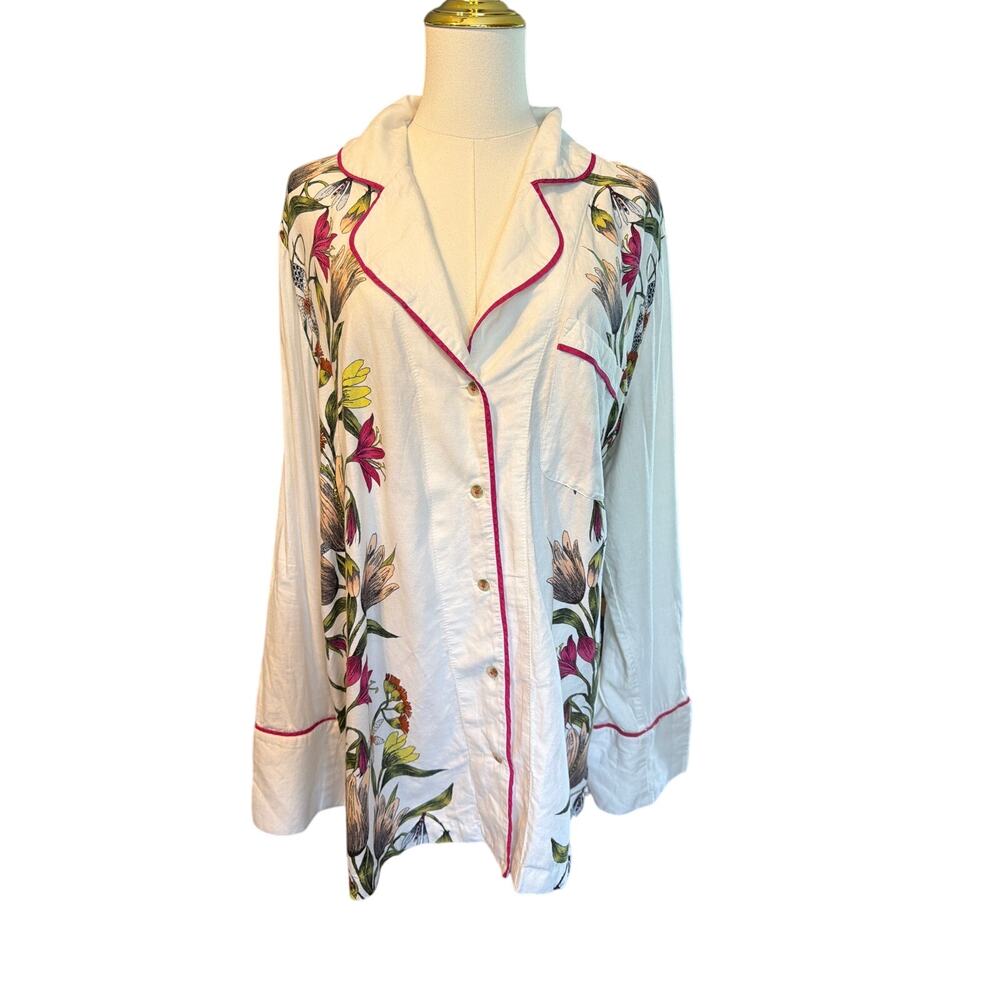 Victoria Garcia for Anthropologie Cotton Flannel Pajama Top. Size XL